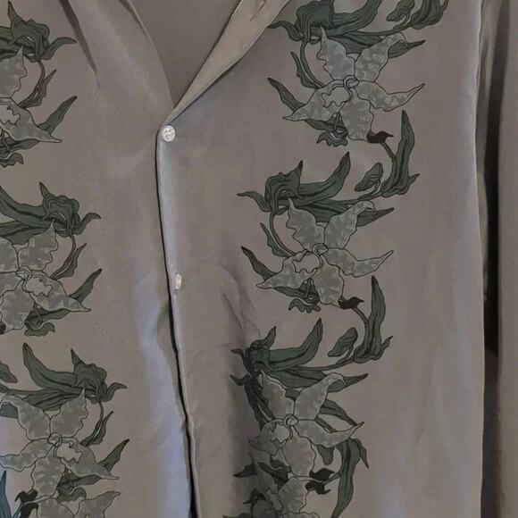 vintage Alexanders hand printed silk button down size medium - Picture 5 of 6